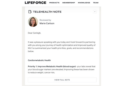 Lifeforce Diagnostic Review