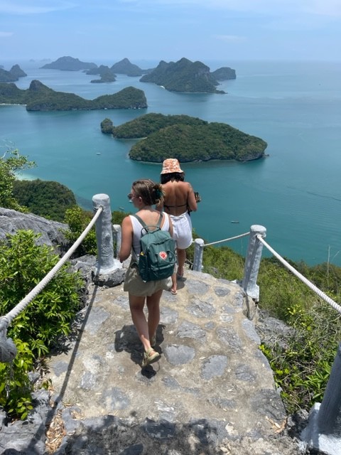 walking path overlooking a chain of islands walking path overlooking a chain of islands