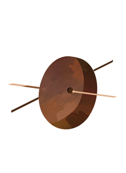 illustration of avocado pit with toothpicks in it