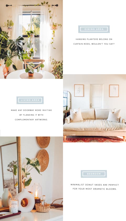 graphic describing how to recreate the look of this home