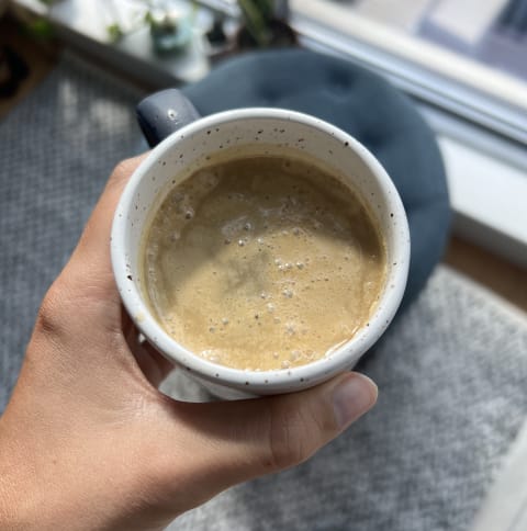 a homemade cup of butter coffee
