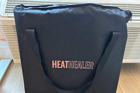 heat healer energy mat in storage bag in writer's home