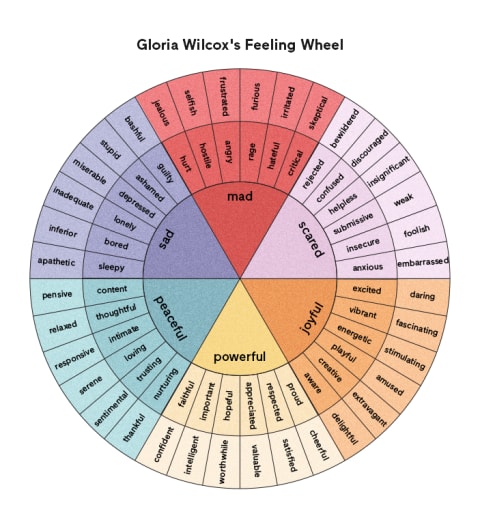 emotion wheel emotion wheel descriptions