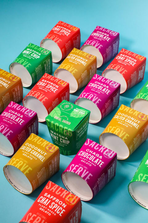 Sacred Serve recyclable ice cream pints