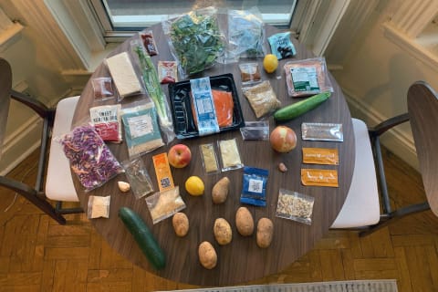 hellofresh ingredients on table