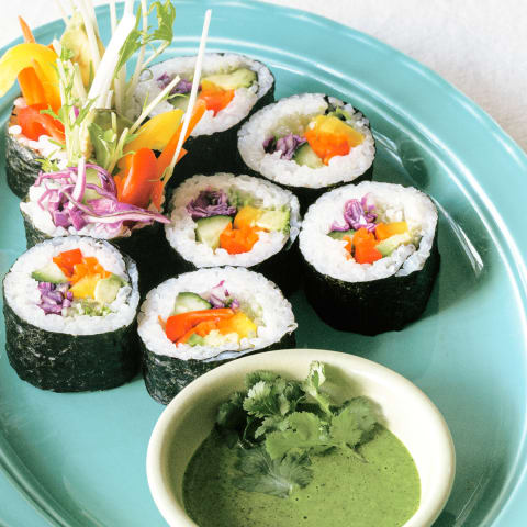Vegan Sushi Rainbow Roll