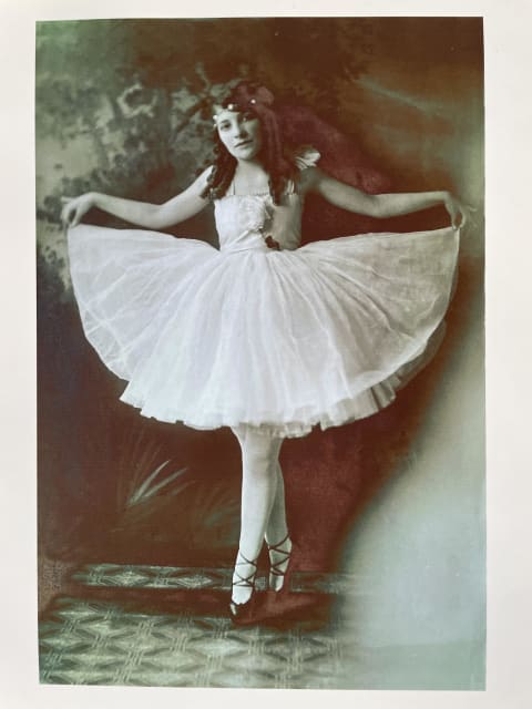 old photo of young girl doing ballet 