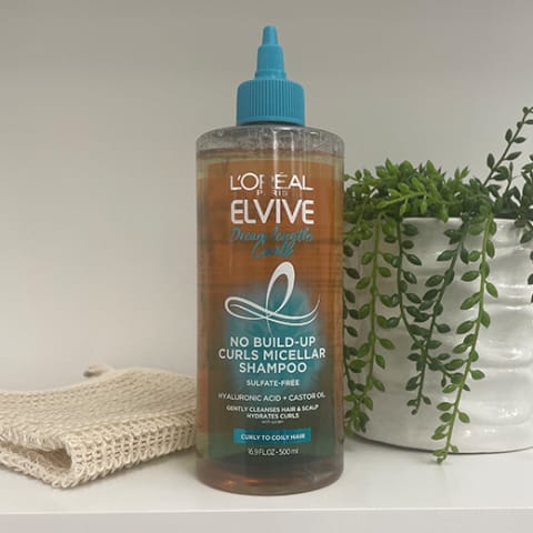 best curly hair products: L'Oreal Paris Elvive Dream Lengths Curls No Build-Up Micellar Shampoo 