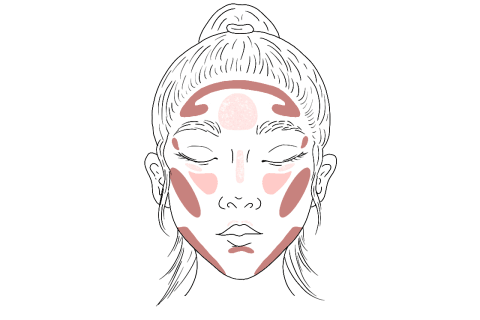 blush highlighter application