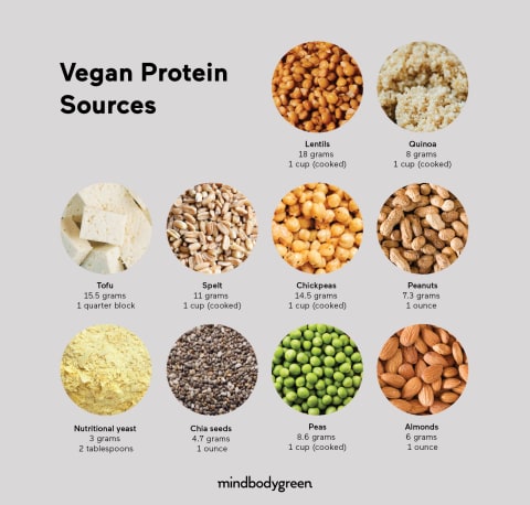 Vegan protein sources chart