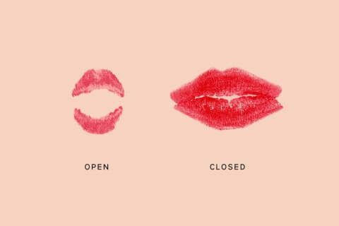 lip print reading open v close