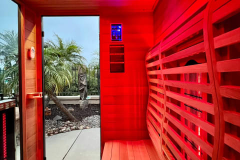 interior view of sun home luminar sauna