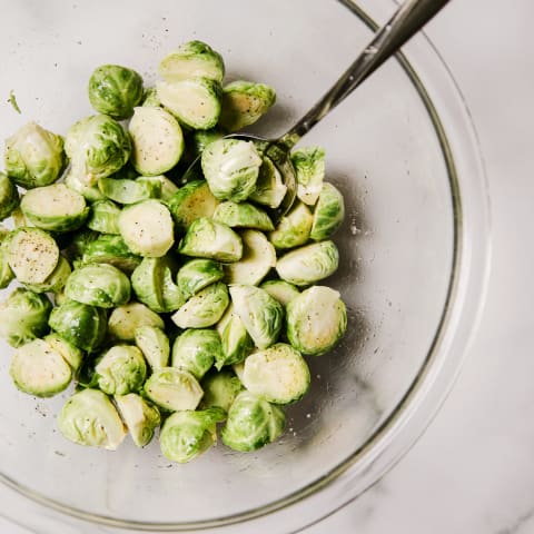 Overhead of Brussel Sprouts