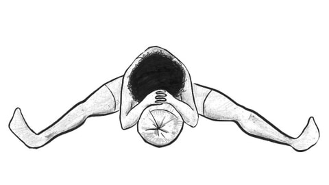 Wide-legged seated forward fold— Upavistha konasana