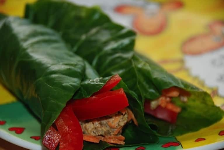 Vegan Recipe: Lemon-Pepper Collard Wraps - mindbodygreen