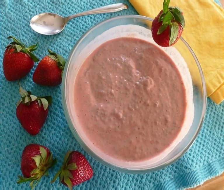 Vegan Recipe Energizing Strawberry Cream Chia Pudding Mindbodygreen