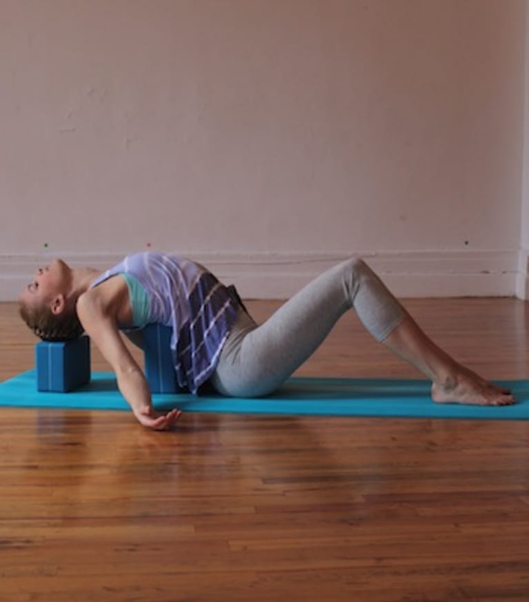 yoga block neck release