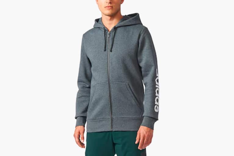 Men's adidas Essentials Linear Full-Zip Fleece Hooded Jacket