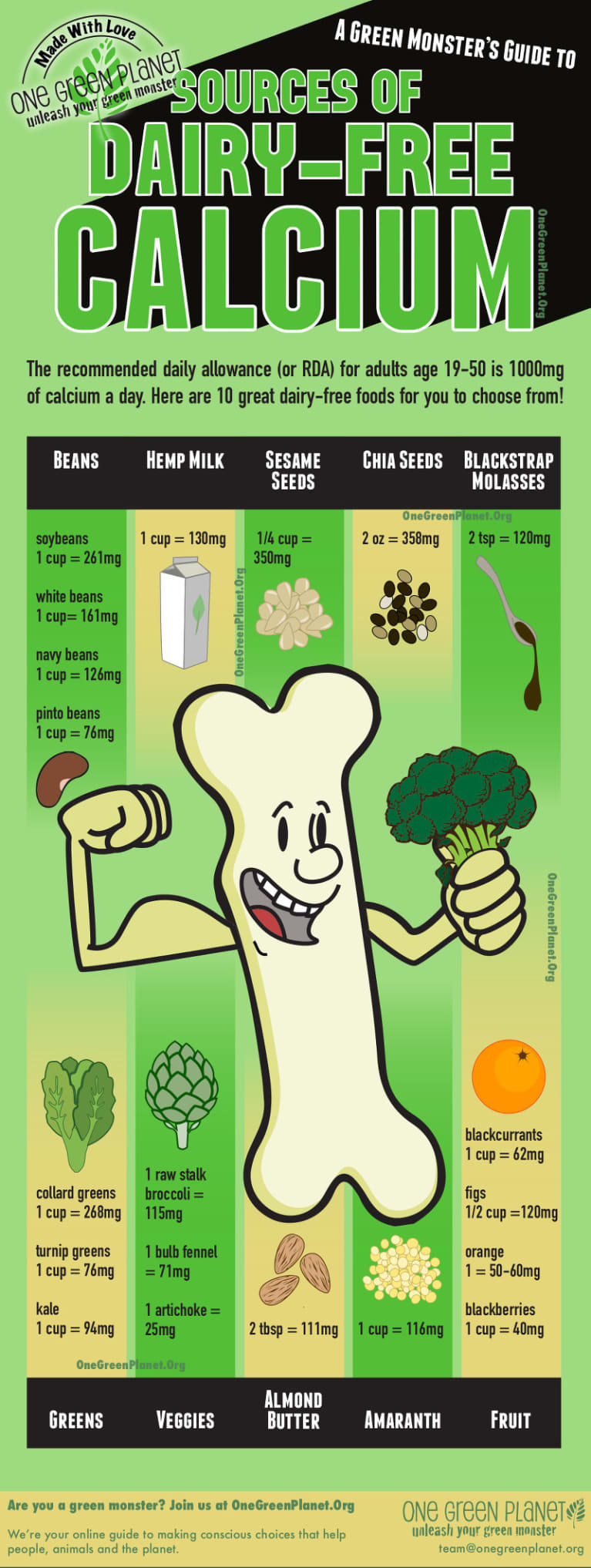 The Best Sources Of Dairy-Free Calcium (Infographic)