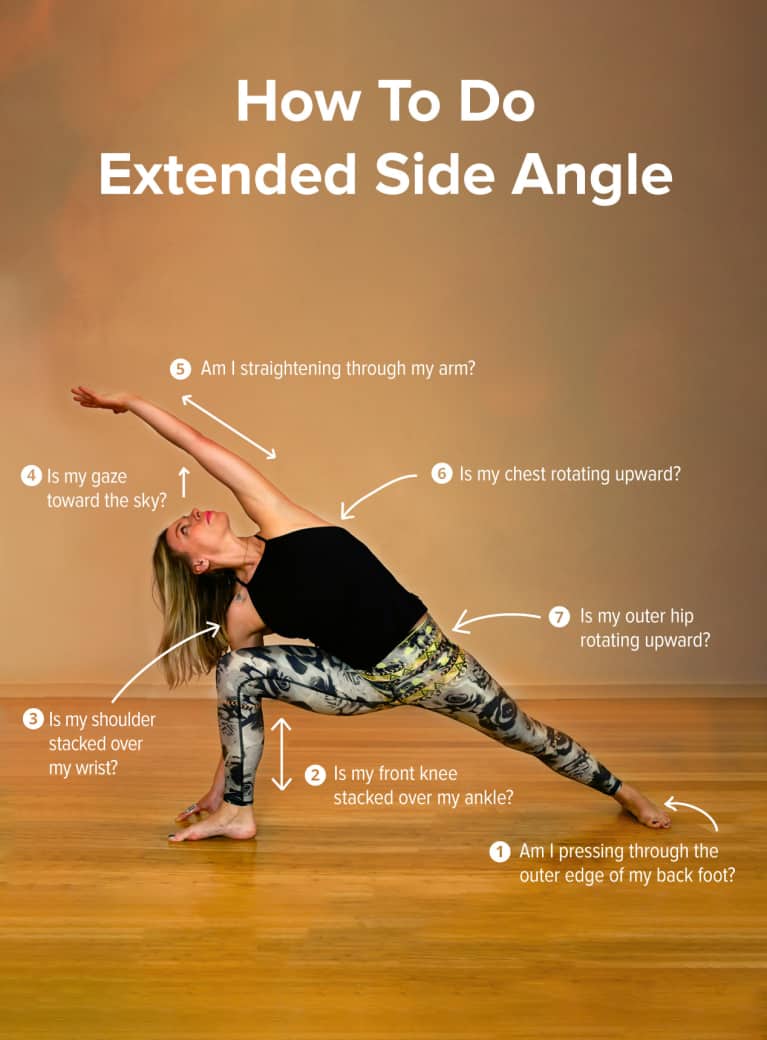 7 Tips To Practice Extended Side Angle Pose (Infographic)