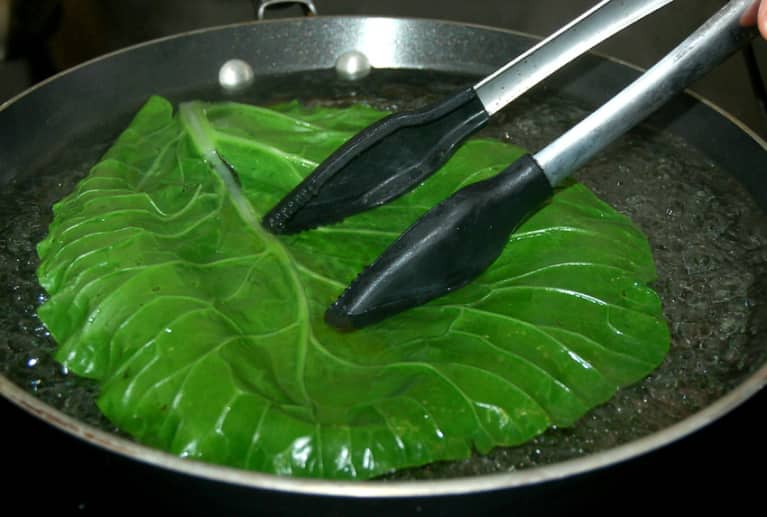 Better Than Tortillas! Blanch Collard Greens To Use As Wraps