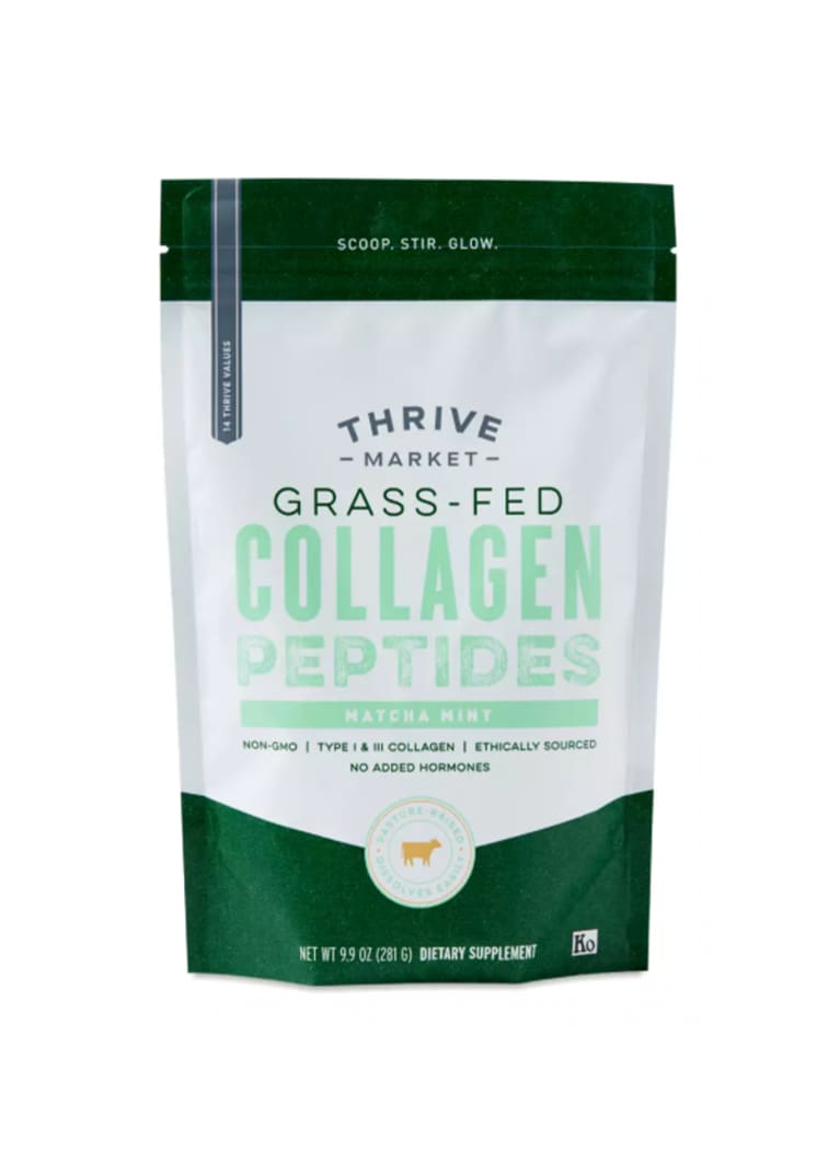 thrive market collagen peptide powder in matcha mint