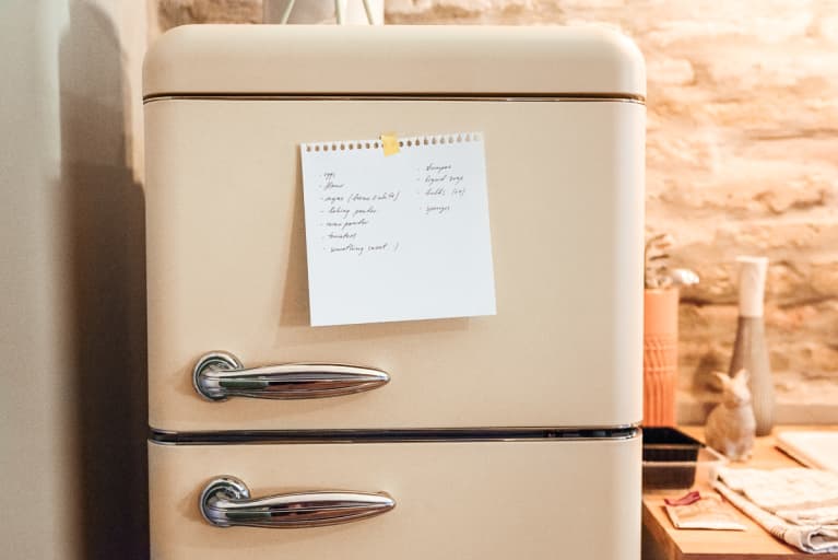 Shopping List On Fridge At Home Shopping List On Fridge At Home