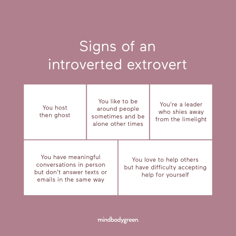 the five signs of an introverted extrovert infographic