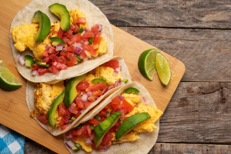 breakfast tacos egg from above breakfast tacos egg from above
