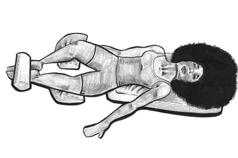 Supported reclining bound angle pose—Supta baddha konasana