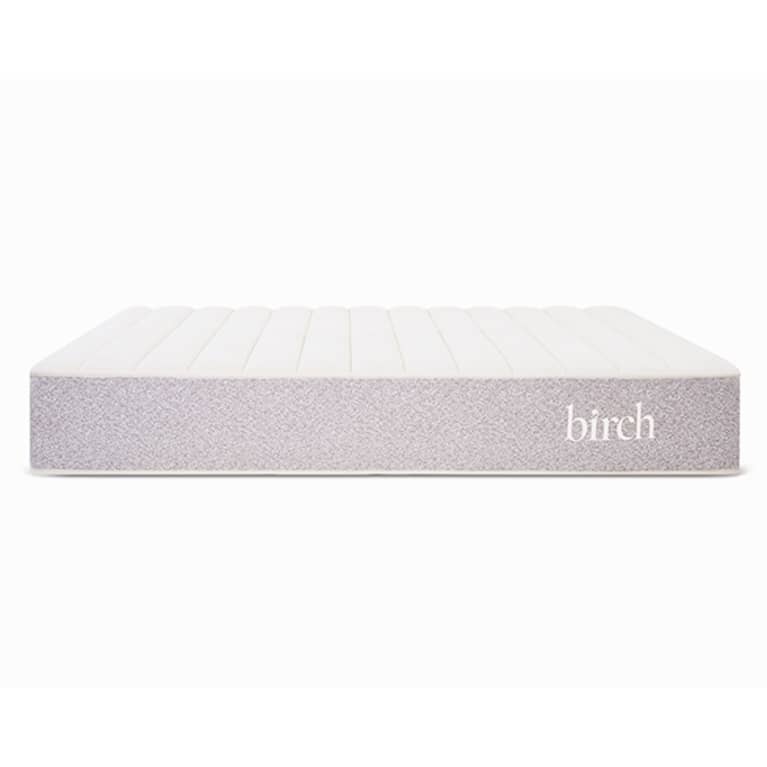 white mattress with birch logo