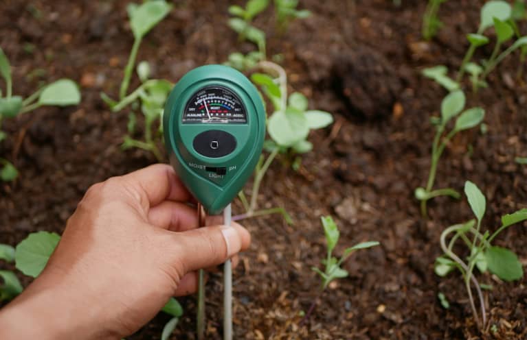 Farmers use soil meter in agriculture