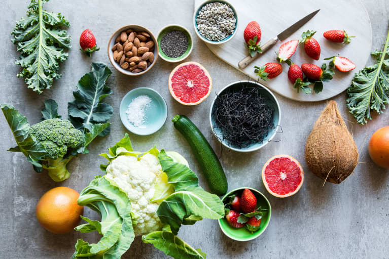 Alkaline Forming Foods. Fresh Fruit, Nuts, Seeds, Vegetables, Leafy Greens And Sea Vegetables