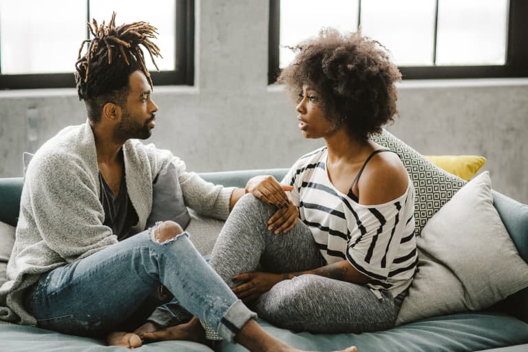 Couple Talking on the Couch