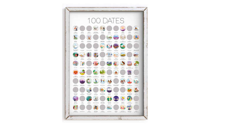 100 date ideas scratch off poster