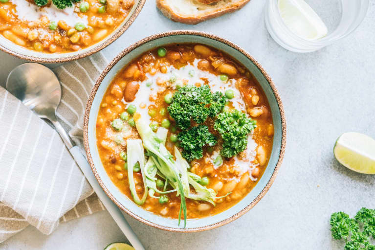 Soup with beans and greens