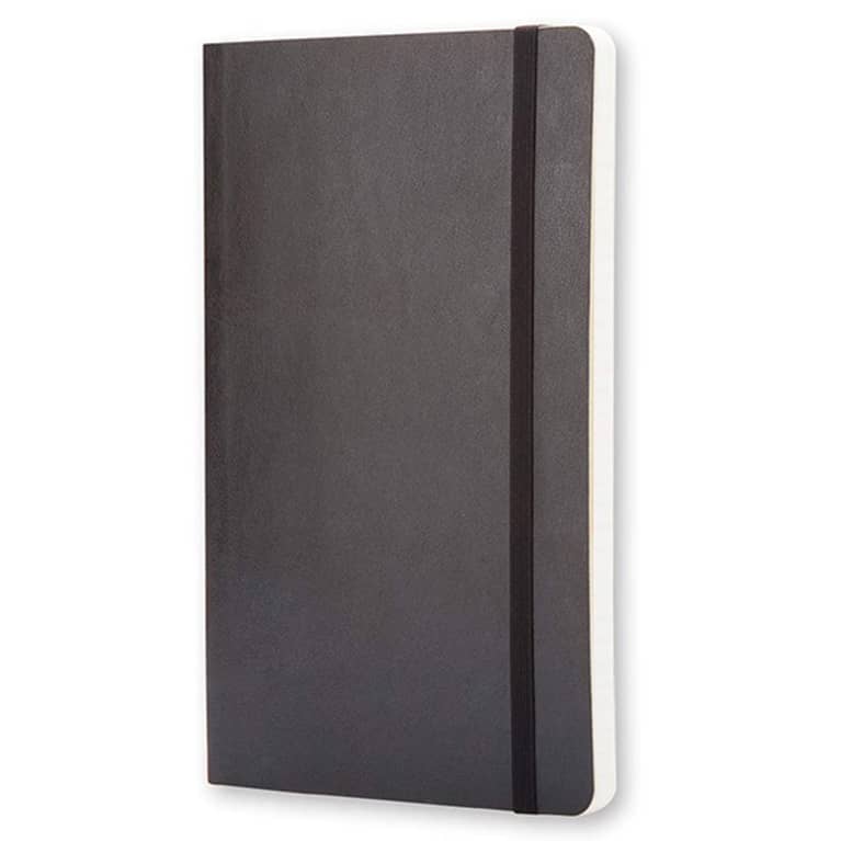 black moleskin notebook