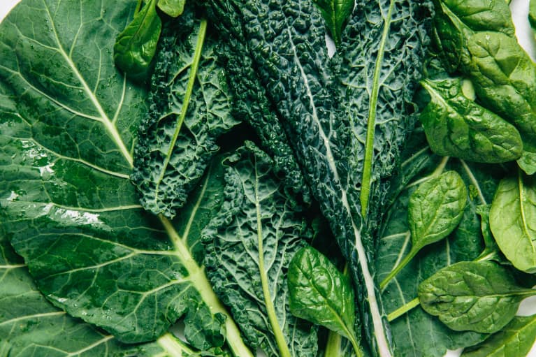 Close Up of Kale, Spinach, and Other Leafy Greens