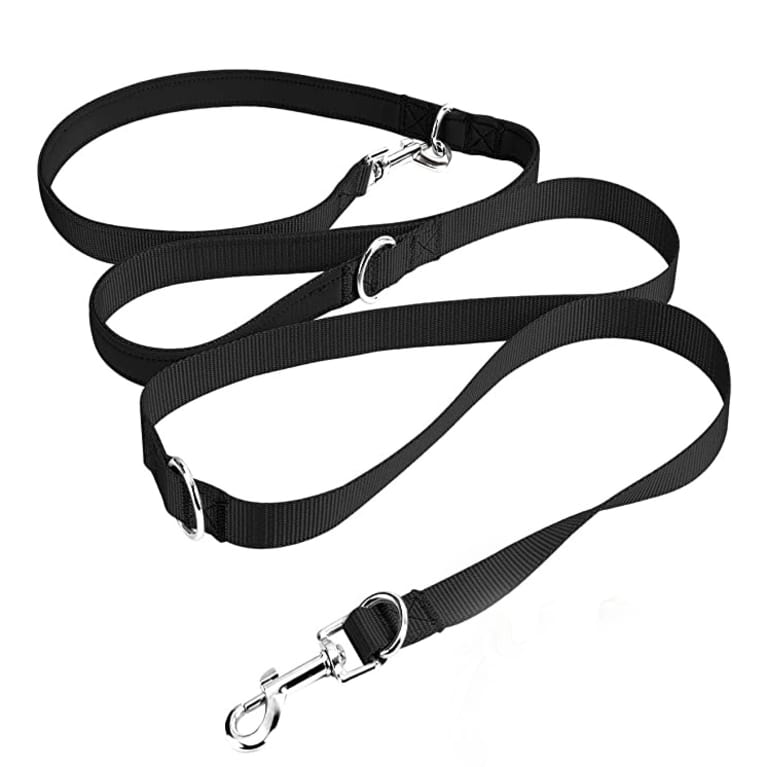 black hands-free leash
