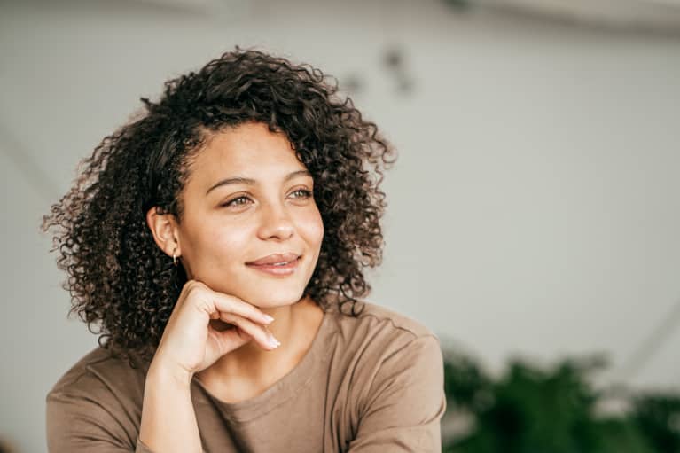 Portrait of a Thoughtful Young Woman