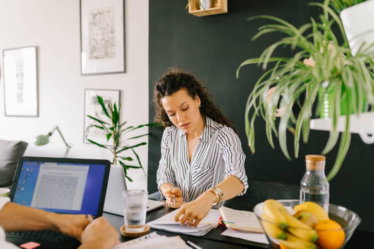 Young Woman Working at Home