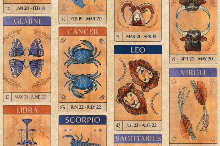 cards of every zodiac sign animal