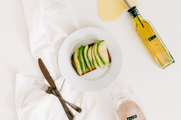Avocado Toast with Salt and Olive Oil