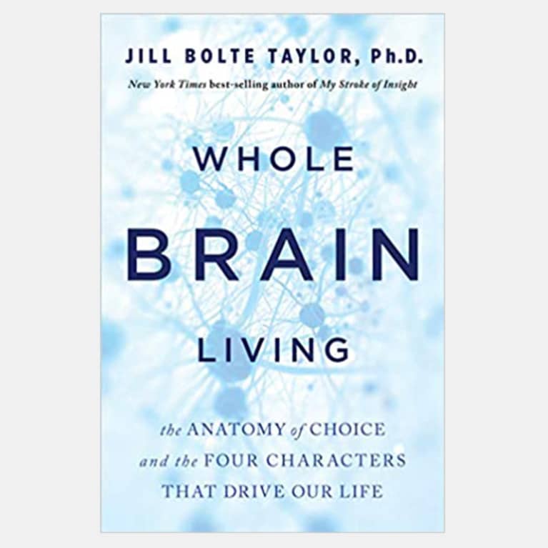 Whole Brain Living book cover with blue neurons in the background