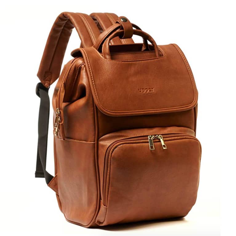 vegan leather backpack with classic design