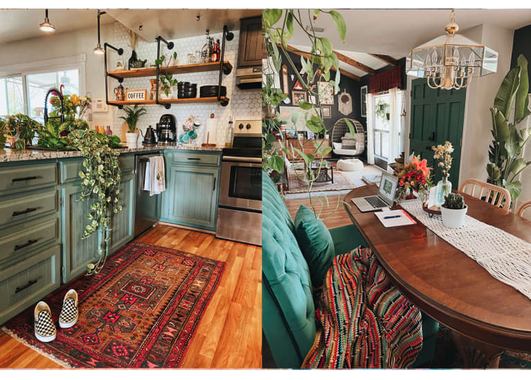 boho kitchen and dining room nook