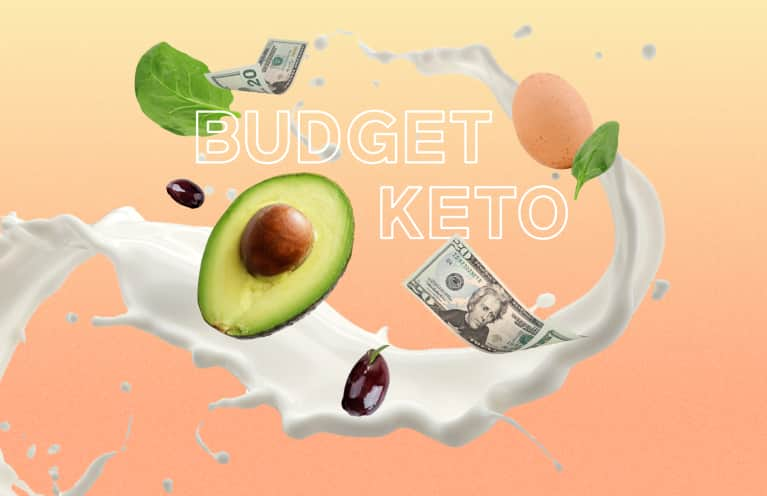 collage of budget keto foods