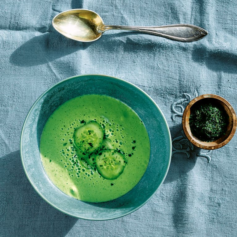 Vegan Cucumber Matcha Soup