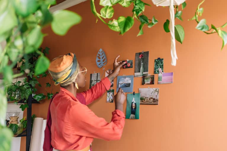 woman vision boarding on the wall