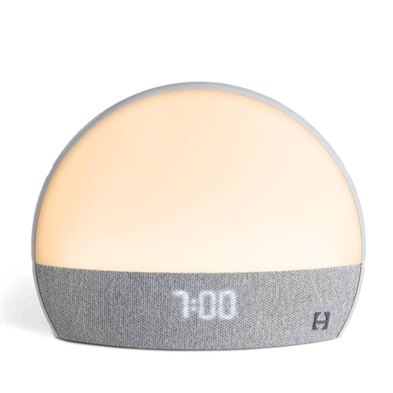 alarm clock with soft light bulb